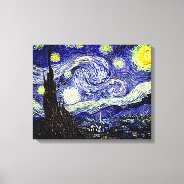 Impressão Em Tela Noite Estrelada de Van Gogh, 1889 (Frente)