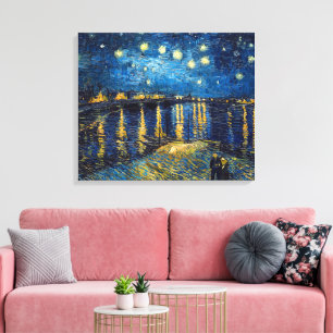 Impressão Em Tela Noite Estrelada no Ródano Van Gogh