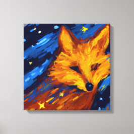 IMPRESSÃO EM TELA NOITE ESTRELADA RAPOSA IV | ARTE DE PAREDE DE VIDA