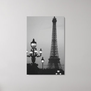 Impressão Em Tela Noite moderna em Paris estendida com tela impressa