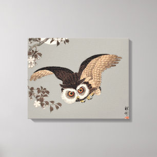 Impressão Em Tela Noite Voadora de Coruja Noite de Lua