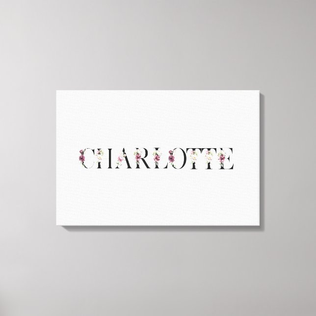 Impressão Em Tela Nome Charlotte (Frente)