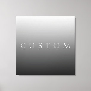 Impressão Em Tela Nome Clássico ou Palavra   Cinzas de gradiente