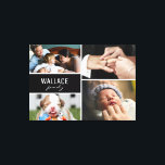 Impressão Em Tela Nome da família com várias colagens de fotos<br><div class="desc">Esta arte de muro de canvas permite que você personalize com suas próprias fotos. Eu estava olhando para uma parede nua em casa e estou sonhando em fazer uma parede de galeria. A ideia de ter que obter quadros de imagens de tamanho diferente continua me impedindo de seguir em frente...</div>
