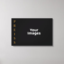 Impressão Em Tela Nome da Família Preta/Dourada Tela de Fotografia T