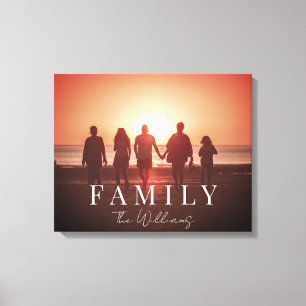 Impressão Em Tela Nome da família Tipografia B/W Retrato Grande II