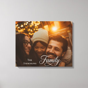 Impressão Em Tela Nome de Foto Personalizada da Família com Letra Mo