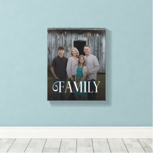 Impressão Em Tela Nome de Foto Personalizado da Família com Letra Mo