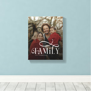 Impressão Em Tela Nome de Foto Personalizado da Família com Letra Mo