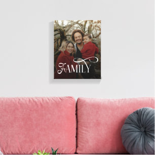 Impressão Em Tela Nome de Foto Personalizado da Família com Letra Mo