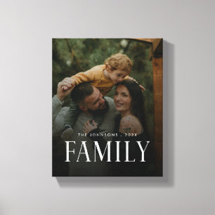 Impressão Em Tela Nome de Foto Personalizado da Família com Letra Mo