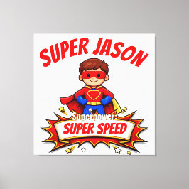 Impressão Em Tela Nome de Super-Herói Personalizado para Crianças
