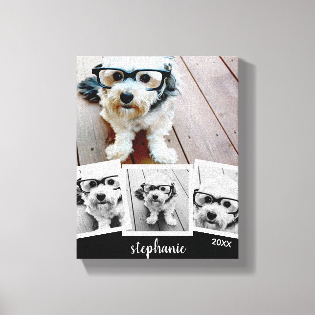 Impressão Em Tela Nome do Script de Colagem de Fotos da Tendência 4  (Frente)