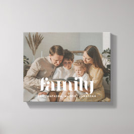 Impressão Em Tela Nome e Foto de Família Elegante Moderna