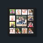Impressão Em Tela Nome Personalizado da Família de Colagem de Fotos<br><div class="desc">Crie seu impressão de canvas de colagem de fotos com 13 de suas fotos favoritas em um fundo preto.Personalize com o nome da família e a data estabelecida.</div>