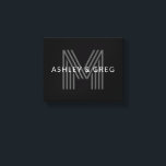 Impressão Em Tela Nome(s) Moderno(s) Retroativo(s) Monograma Editáve<br><div class="desc">Na moda personalizável monograma retrormoderno,  edite como quiser!</div>