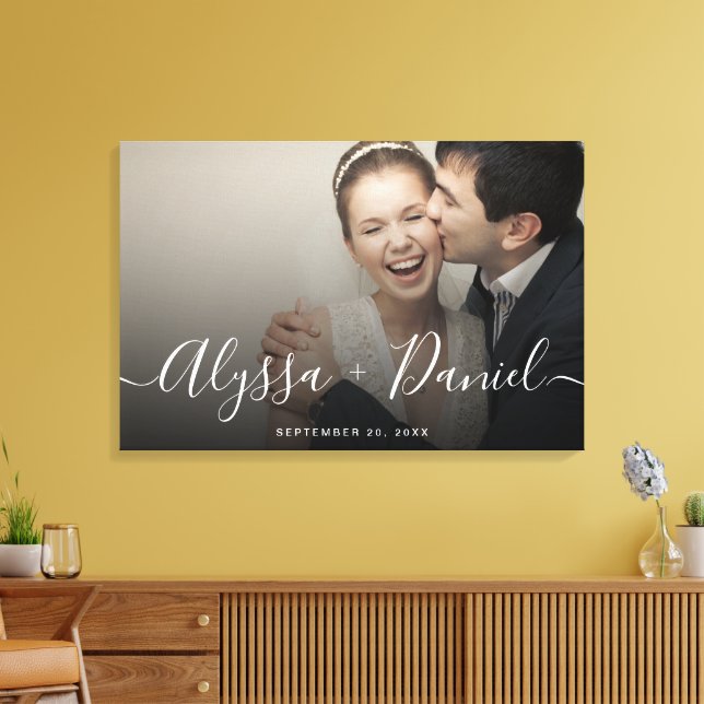 Impressão Em Tela Nomes de script moderno personalizado foto de casa (Insitu(Sala de estar))