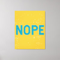 NOPE - Tipografia em relevo em amarelo e azul