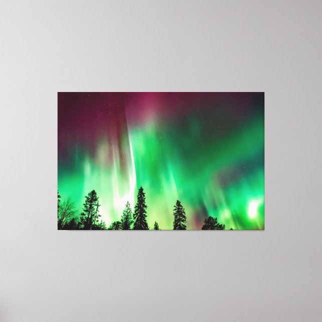 Impressão Em Tela Norte Aurora borealis acenando (Frente)