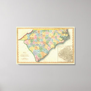 Impressão Em Tela Norte e South Carolina 4