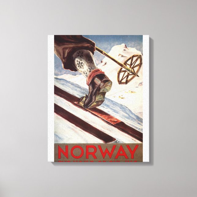 Impressão Em Tela Noruega - A Casa do Esqui (Frente)
