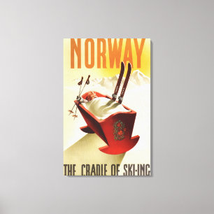 Impressão Em Tela Noruega - o berço do esqui