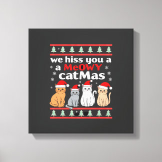 Impressão Em Tela Nós te Assobiamos um Gato Feliz Natal Gato Engraça