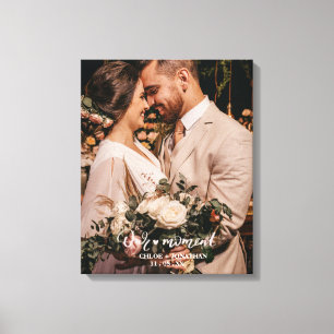 Impressão Em Tela Nosso Momento   Rustic Newlyweds Foto Personalizad