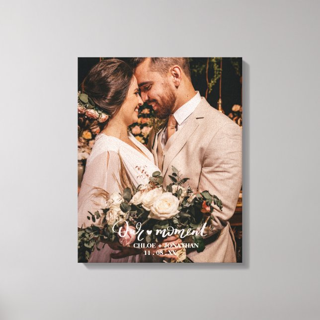 Impressão Em Tela Nosso Momento | Rustic Newlyweds Foto Personalizad (Frente)