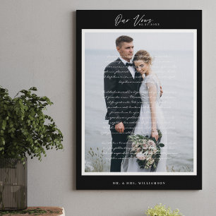Impressão Em Tela Nosso Script de Voos de Casamento e Quadro Preto M