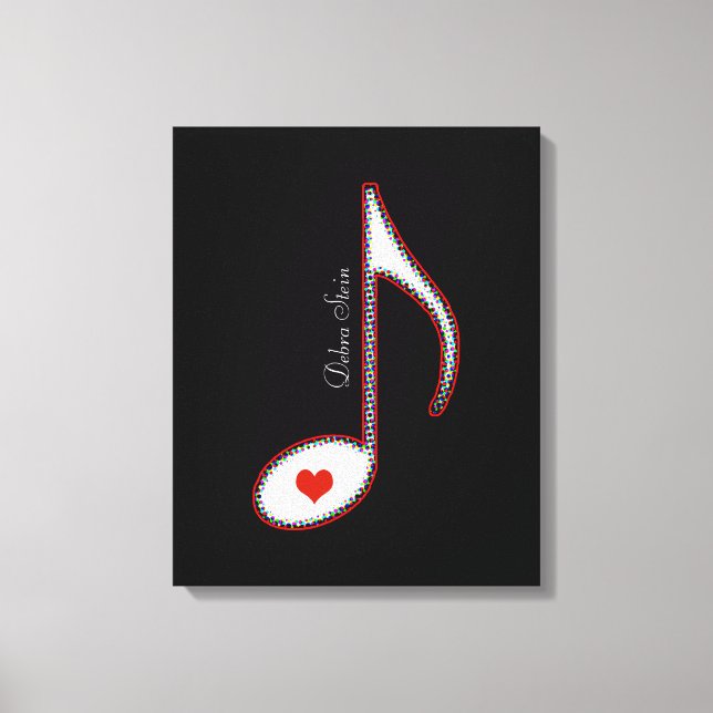 Impressão Em Tela nota musical de música amorosa (Frente)