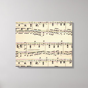 Impressão Em Tela Notas da Pontuação de Música da Vintage Sheet