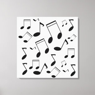 Impressão Em Tela Notas de música pretas