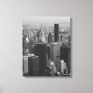 Impressão Em Tela Nova Iorque, Fotografia Manhattan Skyline B/W