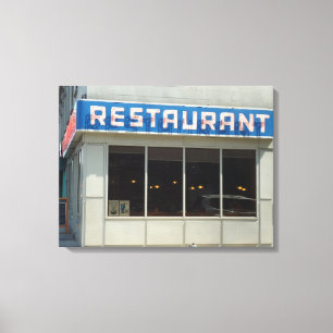 Impressão Em Tela Nova Iorque, NY Restaurant, Grande Maçã
