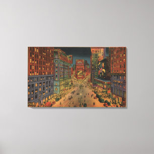 Impressão Em Tela Nova Iorque, Vista NYNight da Times Square