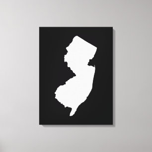 Impressão Em Tela Nova Jersey em branco e preto