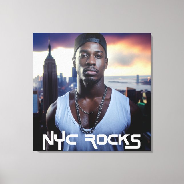 IMPRESSÃO EM TELA NOVA YORK ROCKS - NYC (Frente)