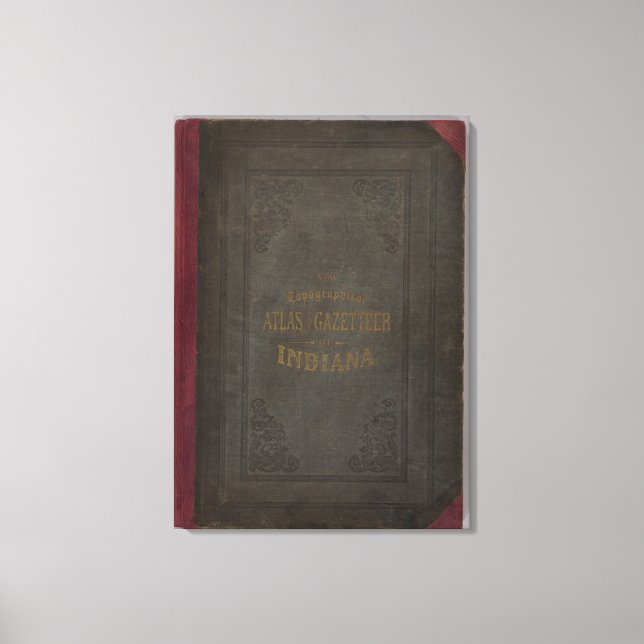 Impressão Em Tela Novo atlas topográfico e gazetteer de Indiana (Frente)