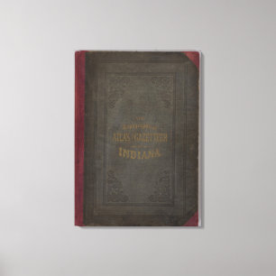 Impressão Em Tela Novo atlas topográfico e gazetteer de Indiana
