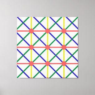 Impressão Em Tela novo círculo colorido, quadrado e retângulo,padrõe