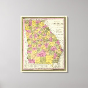 Impressão Em Tela Novo Mapa Da Geórgia