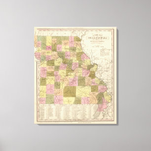 Impressão Em Tela Novo Mapa Do Missouri