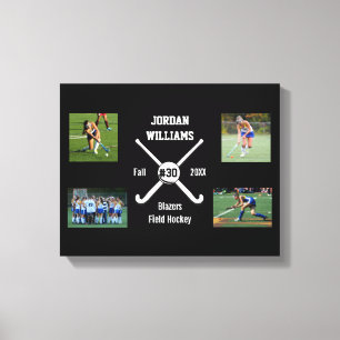 Impressão Em Tela Número da Equipe do Nome da Colagem de Fotos de Hó