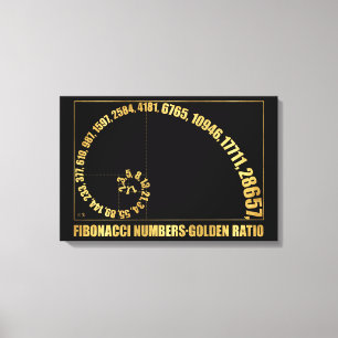 Impressão Em Tela Números de Fibonacci, relação dourada