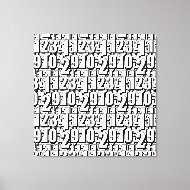 Impressão Em Tela Números Preto Branco (Frente)