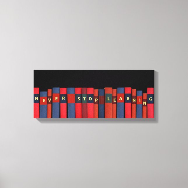 Impressão Em Tela Nunca parar de aprender (Frente)