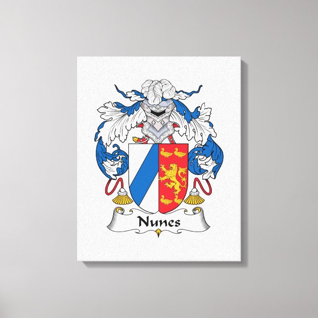 Impressão Em Tela Nunes Family Crest (Frente)