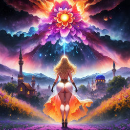 Impressão Em Tela Nura - Um Oásis Colorido: A Arte da Autodescoberta