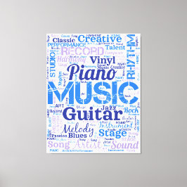 Impressão Em Tela Nuvem de Palavras Amante de Música Músico